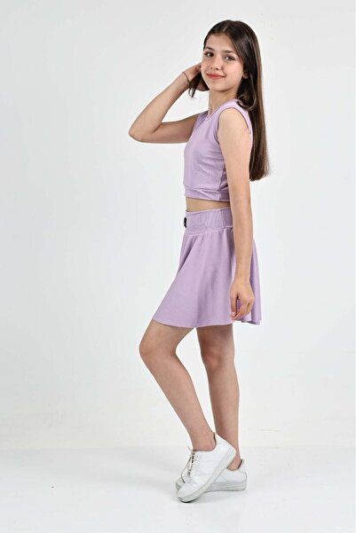 tunays shopping Şort Etekli Crop Body Sıfır Kol Sporcu Takım