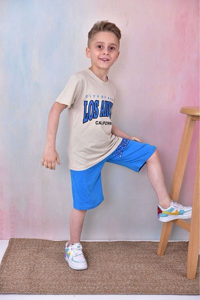tunays shopping Los Angeles Printed T-shirt and Shorts Set for Boys - 100% Cotton