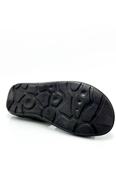 sermoda Genuine Real Leather Velcro Men's Sandals Shiny Brown