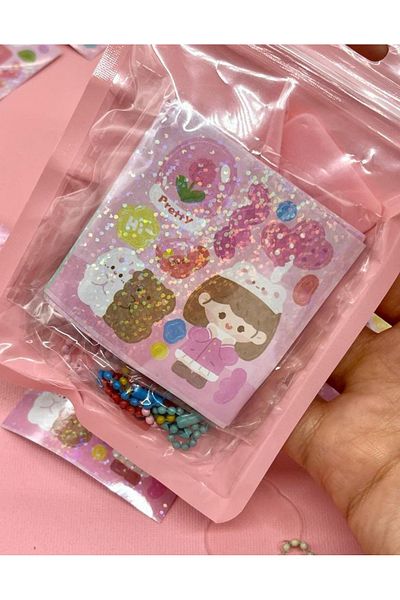 Kağıt Gemi Dükkan Design Your Own Keychain with Cute Girl 23 Piece Pink Sticker Set / Keychain / Bullet Journal