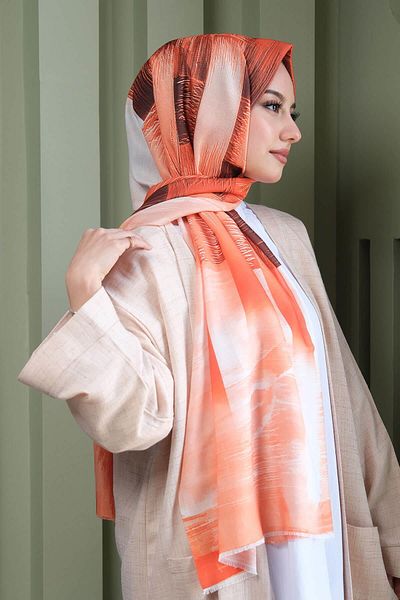 AFVENTE Light Patterned Brown Cotton Shawl