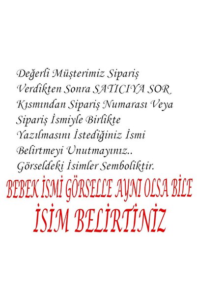 yzc home size dair... K0103 Isme Özel Isimli, Kız Bebek 10lu Beyaz Hastane Çıkışı %100 Pamuk