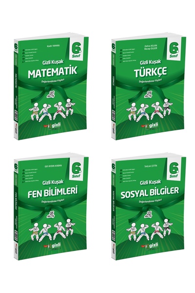 Gizli Yayınları Gizli 2025 6. Sınıf Matematik + Türkçe + Fen + Sosyal Gizli K...