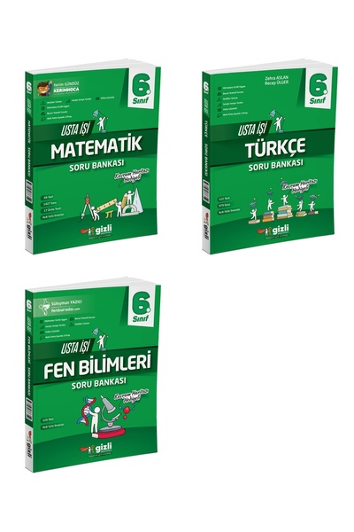 Gizli Yayınları Gizli 2025 6. Sınıf Matematik + Türkçe + Fen Usta İşi Soru + ...