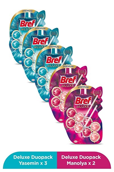Bref Deluxe Katı Tuvalet Bloğu 3 Adet Yasemin Ikili & 2 Adet Manolya Ikili (5'Lİ SET)