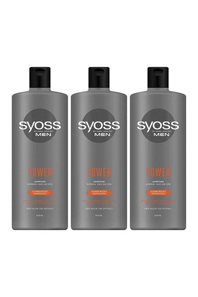 Syoss Men Power Strengthening Shampoo 500 ml - 3 Pieces - Hair Care Set