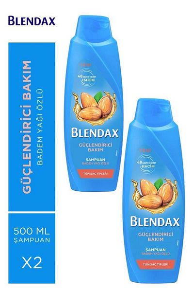 Blendax Strengthening Care Almond Oil Extract Shampoo 500 ml X2 – Nourishing and Volumizing