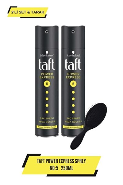 Taft Power Express Saç Spreyi 250ml - 2'li Set + Tarak Hediyeli