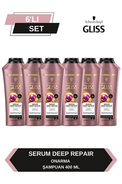 Gliss Deep Repair Serum Repair Shampoo - 400 ml X 6 Pieces