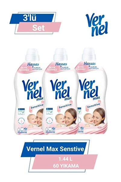 Vernel Max Taze Sensitive 1.44l 60 Yıkama 3'lü Set