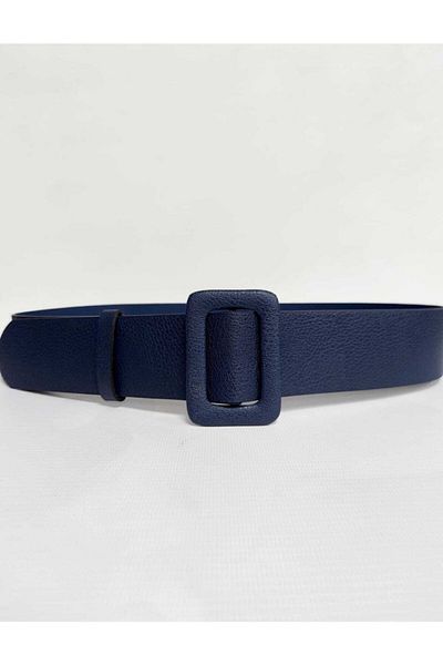 Kemerix Women's Navy Blue Leather Look Waist Belt