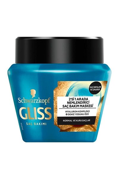 Gliss Schwarzkopf Gliss Aqua Revive - 2-in-1 Moisturizing Hair Mask, 300 ml