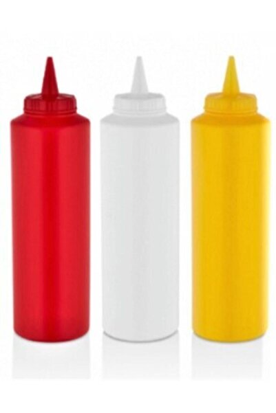 GastroPlast Fişek Sosluk 750ml 3 Lü Set Sarı-kırmızı-beyaz