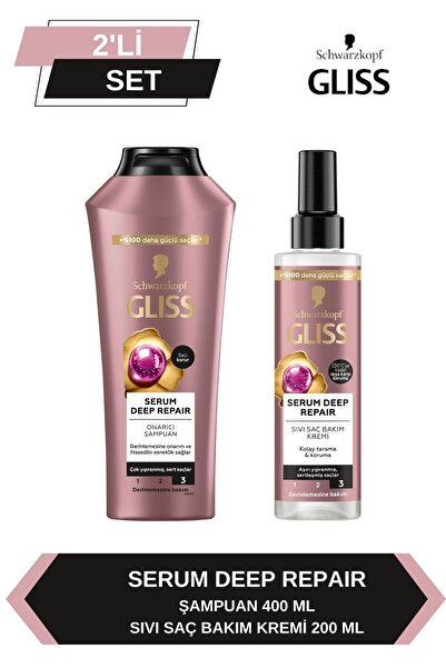 Gliss Deep Repair Serum and Liquid Conditioner - 400Ml+200Ml