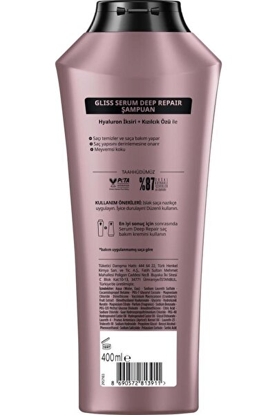 Gliss Serum Deep Repair Onarıcı Şampuan 400 ml X 3 Adet