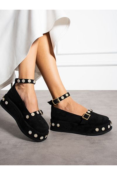Alemdar Shoes Черни велурени дамски мокасини - ELLEN