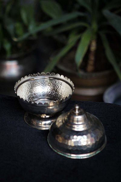 ANTEPSEPETİ Copper Silver Plated Sugar Bowl