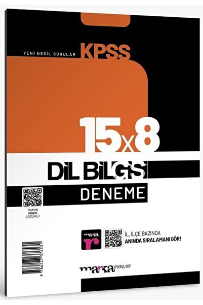 Marka Yayınları 2026 Kpss Dil Bilgisi 15x8 Deneme Tamamı Video Çözümlü Marka Komisyon Kitabı 32 Sayfa Marka Yayınlar