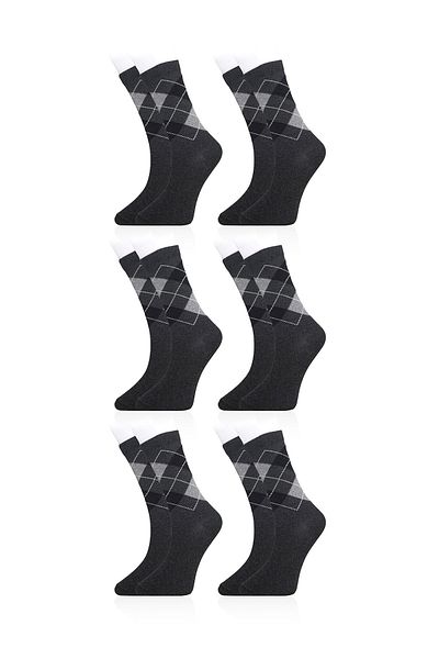 Line Smart 6-Piece Men's Cotton Patterned Seasonal Socks