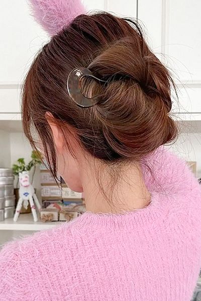 Modex Handmade Single Stone Bone Hair Clip for France - 11 Cm