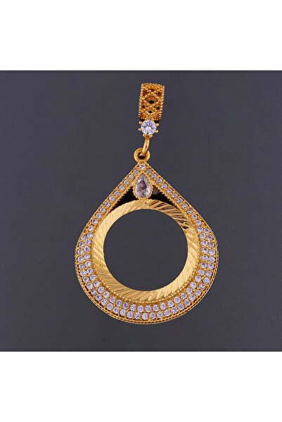 Genel Markalar Zirkon Taşlı Damla Model Çeyreklik Bijuteri Kolye Ucu 22 Ayar ...
