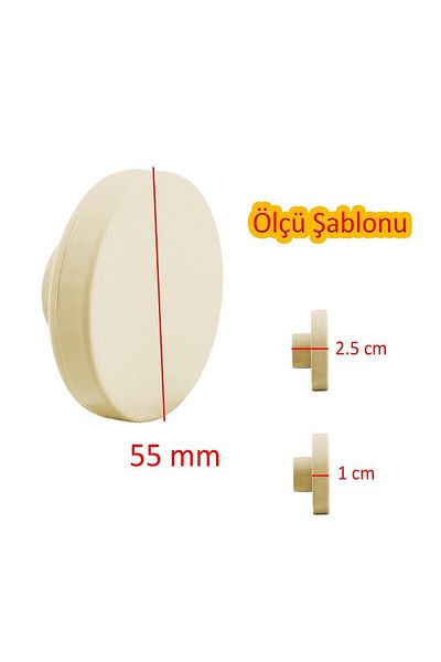 Badem10 Plastic Rotund Moonstone Culoare Crem Mobilier Bucătărie Sertar Cameră Dulap Dulap Capac Mâner Mâner