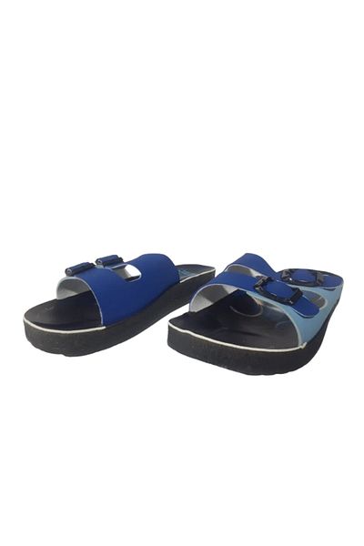 GEZER Navy Blue Double Buckle Men's Slippers - Geezr60-06