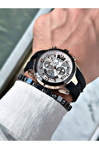 Reward Men's Sports Silicone Wristwatch - Black Color Function