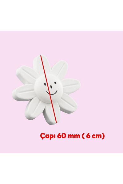 Badem10 Culoare albă Plastic Daisy 5 buc. Mâner de ușă dulap dulap camera copiilor Mobilier Mâner sertar bucătărie