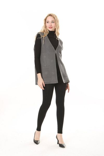 Lamierra Knitwear Openwork Mercerized Vest