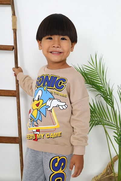 My Kids Wear Boy's Set - Character Patterned Top and Bottom Set