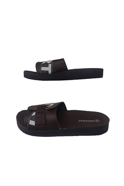 GEZER Чоловічі ультралегкі та стильні коричневі тапочки на липучках - GEEZR71-06