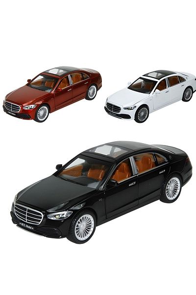 welcomein لعبة سيارة مرسيدس S Class قابلة للجمع مقاس 1:22 مع صوت وضوء هدية معدنية