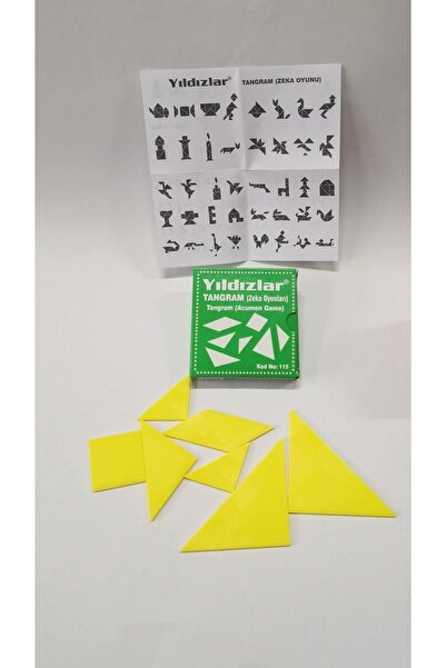 Yıldızlar Tangram Eğitici Oyun Zeka Oyunu Sarı Renk