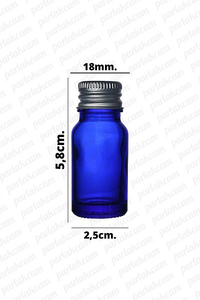 parlakcam 10ml Blue Glass Bottle - with Silver Metal Cap, Special Oil Essence and Cologne Bottle, Special Occasion Gifts 1Pcs