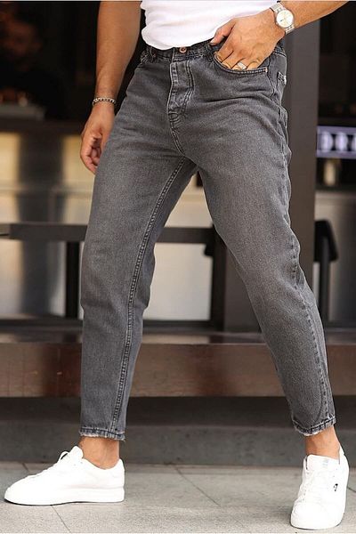 NO61 MAN Παντελόνι Boyfriend Comfortable Fit καπνιστό χρώμα