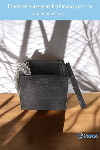 Evene Takı Düzenleyici Takı Organizeri Makyaj Kutusu Mücevher Kutusu Gümüş Eskitme Renk Model 18