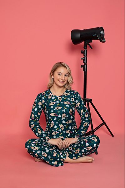 MEBA Patterned Suede Women's Pajama Set - Mixed Model