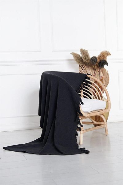 ANJEAHOME Mula Natural Black Sofa Cover - 180X210 cm