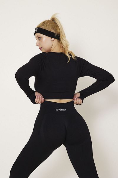 gymhams Μαύροι γλουτοί που συγκεντρώνονται Push Up Hip Shaper κολάν χωρίς ραφή γυμναστικής Γιόγκα ψηλόμεσο κολάν