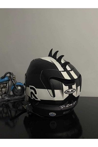 HAFA 3D TASARIM Claxon pentru Cască Motocicletă - Claxon de Diavol - Spate de Dragon - Ornament Cască 4 Bucăți