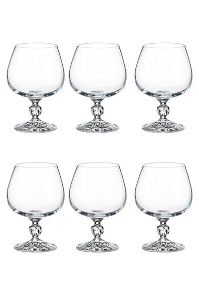 Bohemia Collection Sterna Kristal 6'lı 250cc Kahve Yanı Su Bardağı/Konyak Kadehi Seti
