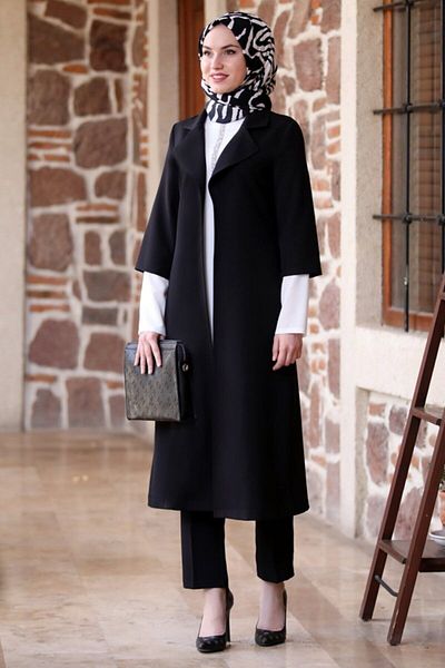 Fashion Showcase Costum triplu cu mâneci negre pentru femei - Mdv1097