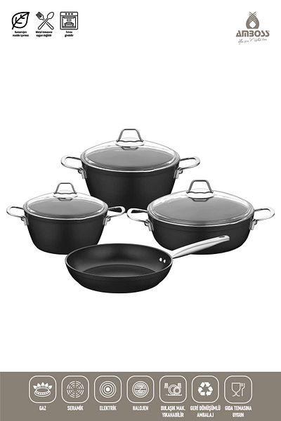 Amboss 7 Piece Dark Pot Set