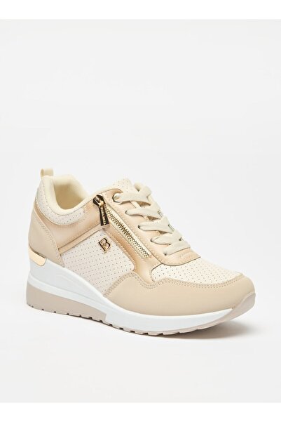 Flora Bella by Shoexpress Flora Bella Panelled Lace-Up Wedge Sneakers