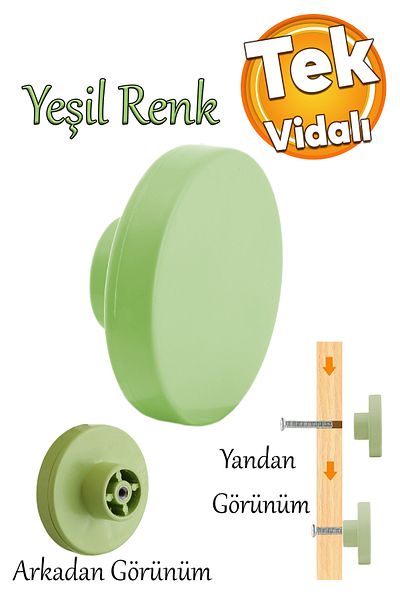 Badem10 Plastic Rotund Culoare Verde 1 Buc Mobilier Cameră Bucătărie Sertar Dulap Dulap Capac Mâner Mâner
