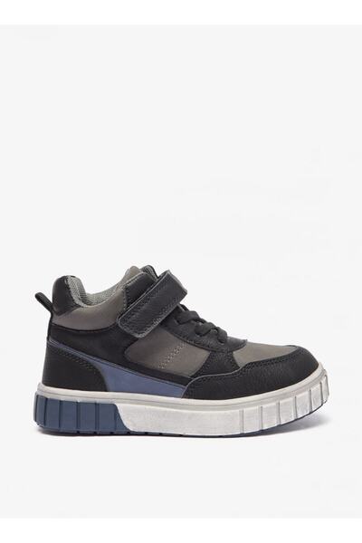 LBL by Shoexpress Panelled High Cut Sneakers with Hook and Loop Closure