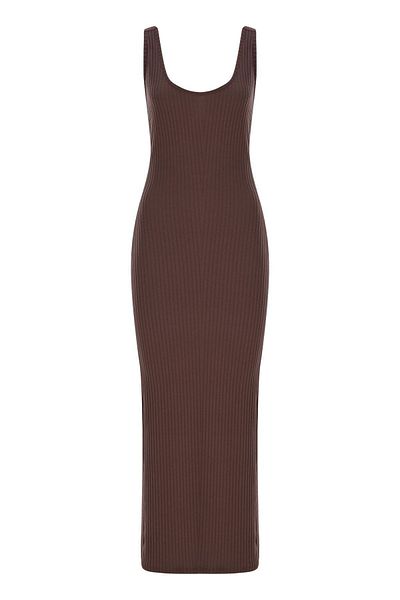 La Sarta Rochie camisole cu bretele maro fără spate Siena