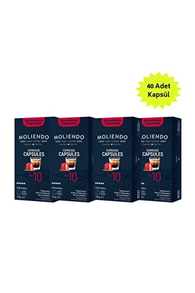 Moliendo Finest Coffee Alüminyum Kapsül Kahve No:10 Avantaj Paketi (40 Adet N...