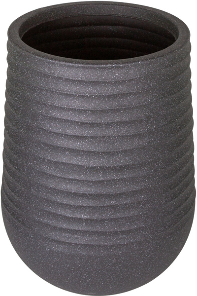 Herdekora Oval İç ve Dış Mekan Saksı Siyah Orta Boy 39x39x51 Cm.